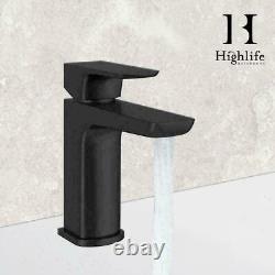 400mm Anthracite Grey Bathroom Vanity Unit Basin Sink Cabinet & Black Mixer Tap