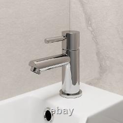 400mm Bathroom Basin Sink Vanity Unit Furniture 1TH Round Mixer Tap FREE Waste