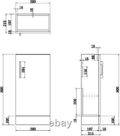 400mm Bathroom Basin Sink Vanity Unit Furniture 1TH Round Mixer Tap FREE Waste