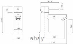 400mm Bathroom Basin Sink Vanity Unit Furniture Charcoal Mixer Tap FREE Waste