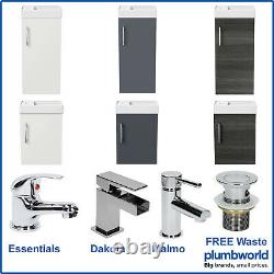400mm Bathroom Basin Vanity Unit Floorstanding Wall Hung Mixer Tap FREE Waste