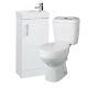 400mm Bathroom Cloakroom Vanity Unit Basin Sink Cabinet Close Coupled Wc Toilet