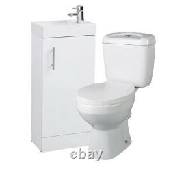 400mm Bathroom Cloakroom Vanity Unit Basin Sink Cabinet Close Coupled WC Toilet