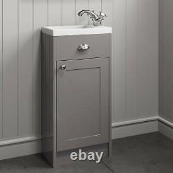 400mm Bathroom Vanity Unit Basin Sink Storage Cabinet Furniture Grey Traditional