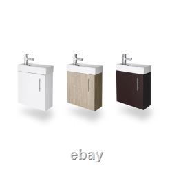 400mm Bathroom Vanity Unit Cloakroom Basin Sink Compact Wall Hung Floor Standing