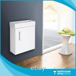 400mm Bathroom Vanity Unit Cloakroom Basin Sink Compact Wall Hung Floor Standing