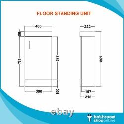 400mm Bathroom Vanity Unit Cloakroom Basin Sink Compact Wall Hung Floor Standing