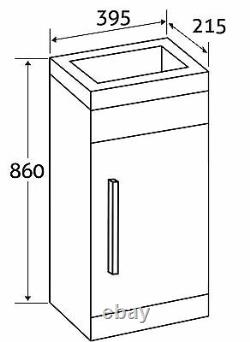 400mm Bathroom Vanity Unit Cloakroom Basin Sink Grey Gloss Bathroom Storage