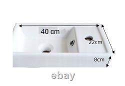 400mm Bathroom Vanity Unit Cloakroom Compact Basin Sink Wall Hung