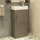400mm Floor Standing Cloakroom Vanity Unit Grey Elm Cabinet Ceramic Basin Sink