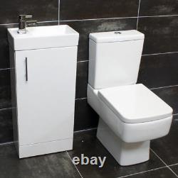 400mm Square Bathroom Vanity Basin Sink Unit with Tap + Toilet Option Suite Set