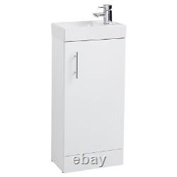 400mm Square Bathroom Vanity Basin Sink Unit with Tap + Toilet Option Suite Set