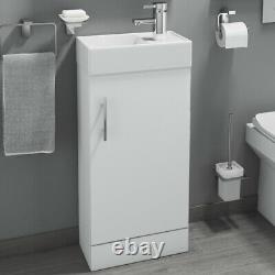 400mm Square Bathroom Vanity Basin Sink Unit with Tap + Toilet Option Suite Set