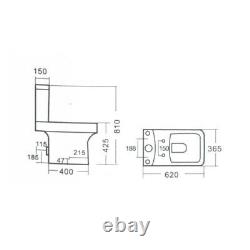 400mm Square Bathroom Vanity Basin Sink Unit with Tap + Toilet Option Suite Set