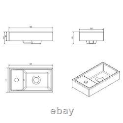 400mm Square Bathroom Vanity Basin Sink Unit with Tap + Toilet Option Suite Set