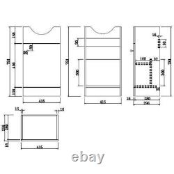 450mm Bathroom Basin Sink Vanity Unit Floor Standing Single Tap Hole Matte White