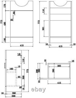 450mm Bathroom Floorstanding Vanity Unit with Single Tap Hole Basin White Gloss