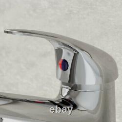 450mm Bathroom Vanity Unit & Basin Sink Floorstanding Gloss White Tap + Waste