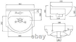 450mm Bathroom Vanity Unit & Basin Sink Floorstanding Gloss White Tap and Waste