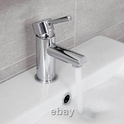 450mm Floorstanding Bathroom Vanity Unit & Basin Sink Gloss White Tap + Waste