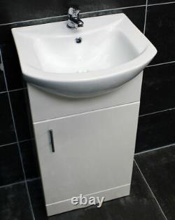 450mm Vanity Basin Sink Unit Set with Optional Toilet & Tap Cloakroom Suite