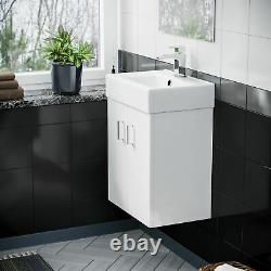 450mm White Basin Sink Vanity Cabinet Unit Wall Hung Bathroom Furniture Nanuya