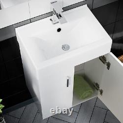 450mm White Ceramic Basin Vanity MDF Cabinet Bathroom Wall Hung Unit Nanuya