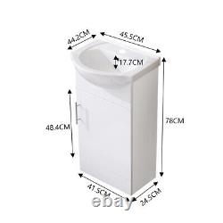 455-760mm Bathroom Basin Sink Vanity Unit Doors/Drawers Gloss Storage Cabinet UK