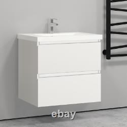 500 600 800 1000 1200mm Bathroom Vanity Unit with Sink Drawers High Gloos White