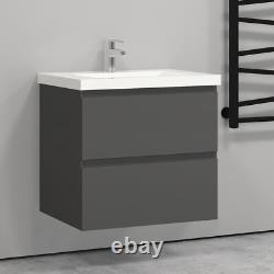 500 600 800 1000 1200mm Bathroom Vanity Unit with Sink Drawers High Gloos White