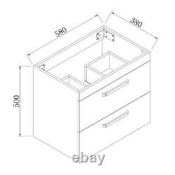 500 600 800 1000 Wall Hung Bathroom Vanity Unit with Drawers Grey White Cabinet
