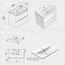 500 600 800 White Bathroom Vanity Unit Basin Storage Wall Hung Cabinet Furniture