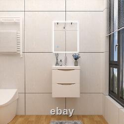 500 600 800mm Bathroom Vanity Unit with Basin Storage Wall Hung White Gloss Matt