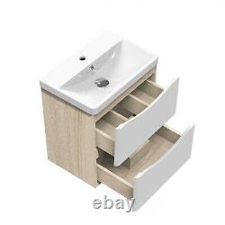 500 600 800mm Wall Hung Vanity Unit with Basin 2 Drawers Bathroom Cabinet Design