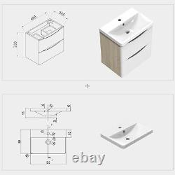 500 600 800mm Wall Hung Vanity Unit with Basin 2 Drawers Bathroom Cabinet Design