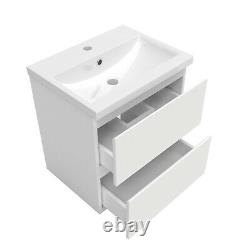 500 600 mm Bathroom Vanity Unit Basin White Storage Wall Hung Drawers Doors