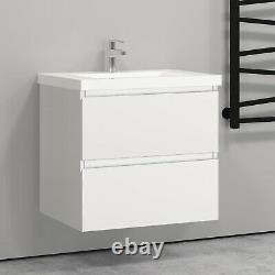 500 600 mm White Wall Hung Bathroom Sink Cabinet Freestanding Vanity Units Basin