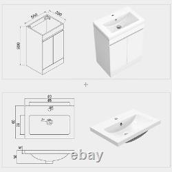 500 600mm Bathroom Basin Vanity Unit Floor Standing Cabinet Furniture White/Grey