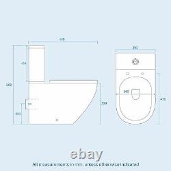 500 Basin Vanity & WC Toilet Pan and Soft Close Seat Bathroom Suite Nanuya
