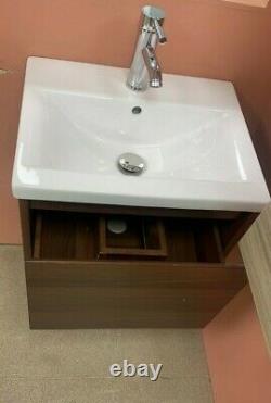 500 MM Vanity Unit Basin Sink Tap Waste Wall Hung Bathroom Cloakroom Drawer