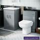 500 Mm Light Grey Basin Sink Vanity Unit & Wc Toilet Pan Cabinet Suite Debra