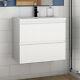 500mm / 600mm Vanity Unit Wall Hung With Optional Sink Storage White Bathroom