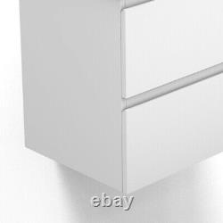 500mm / 600mm Vanity Unit Wall Hung with Optional Sink Storage White Bathroom