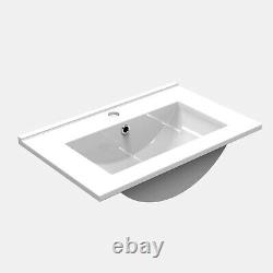 500mm / 600mm Vanity Unit Wall Hung with Optional Sink Storage White Bathroom