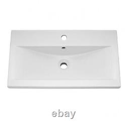 500mm Bathroom Basin Sink Vanity Unit Floor Standing Gloss Grey Storage Cabinet