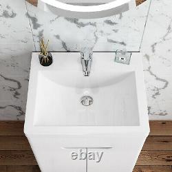 500mm Bathroom Vanity Unit Basin Sink Floor Standing Storage Cabinet White Gloss