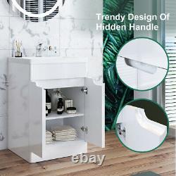 500mm Bathroom Vanity Unit Basin Sink Floor Standing Storage Cabinet White Gloss