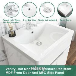 500mm Bathroom Vanity Unit Basin Sink Floor Standing Storage Cabinet White Gloss