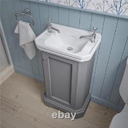 500mm Bathroom Vanity Unit Basin Sink Storage Cabinet Furniture Grey Traditional