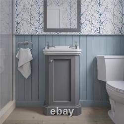 500mm Bathroom Vanity Unit Basin Sink Storage Cabinet Furniture Grey Traditional